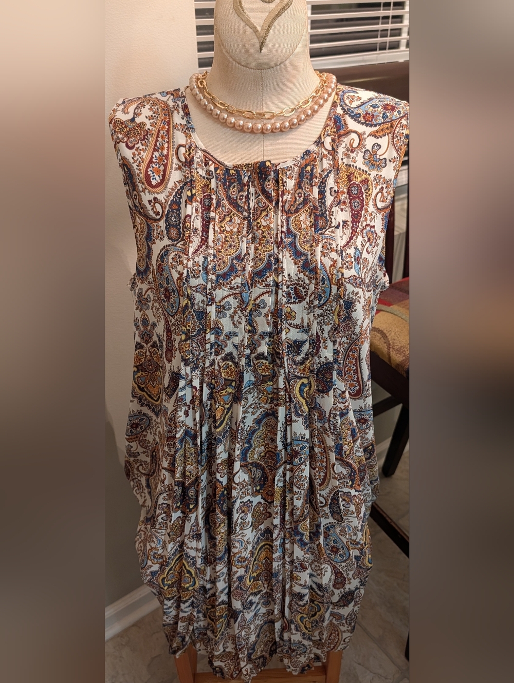 DR2 by Daniel Rainn Paisley Boho Blouse Size M 🌿